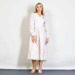 Midi dress with belt fastening on the front side