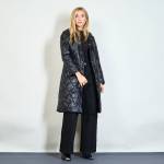 Long quilted coat with hood wholesale